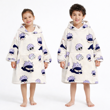 Jujutsu Kaisen Gojo Wearable Blanket Hoodie for Adults & Kids | OLM Toys