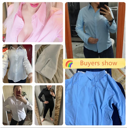 Women Shirts Blouses Women White Shirt Long Sleeve Blouse Female Tops OL Basic Shirt Blouses 2023 Fashion Elegant Woman Clothing