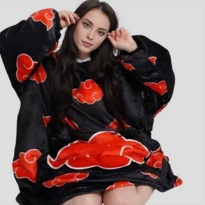 Naruto Itachi Akatsuki Wearable Blanket Hoodie for Kids & Adults | OLM Toys